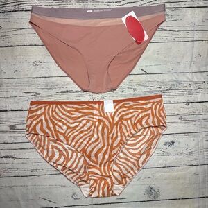 Stylish Women's Panties Set - Pink and Orange Zebra Print